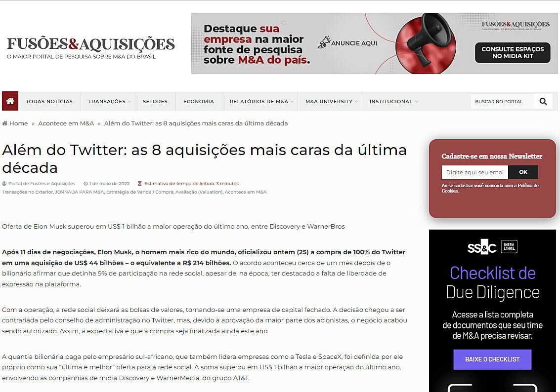 Alm do Twitter: as 8 aquisies mais caras da ltima dcada